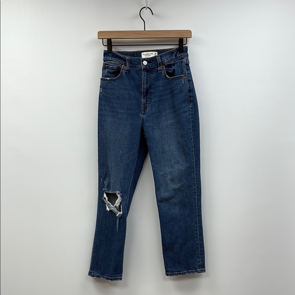 Abercrombie & Fitch The Ankle Straight Ultra High Rise Jeans '90s Denim 25 - Picture 2 of 8